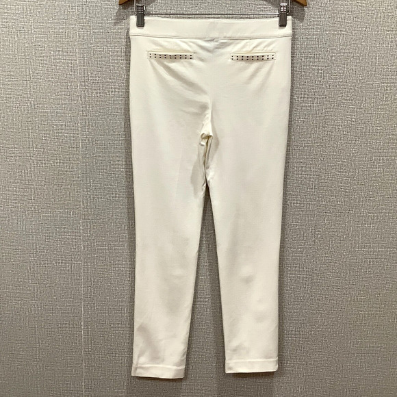 Winter White Skinny Ponte Stretch Womens Pants Comfort Waistband 4P Petite - Picture 2 of 7
